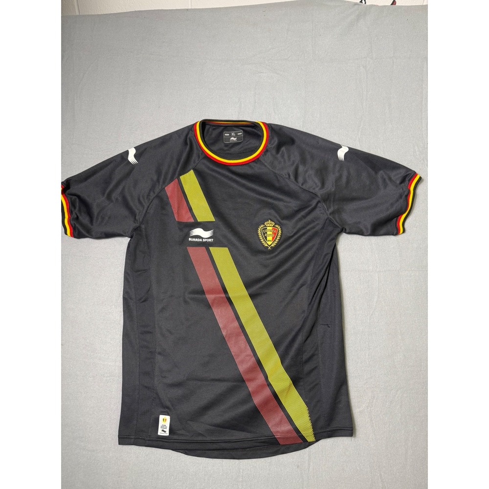 Burrda Sport Belgium National Team Soccer Jersey Mens XL Black Sash Shirt